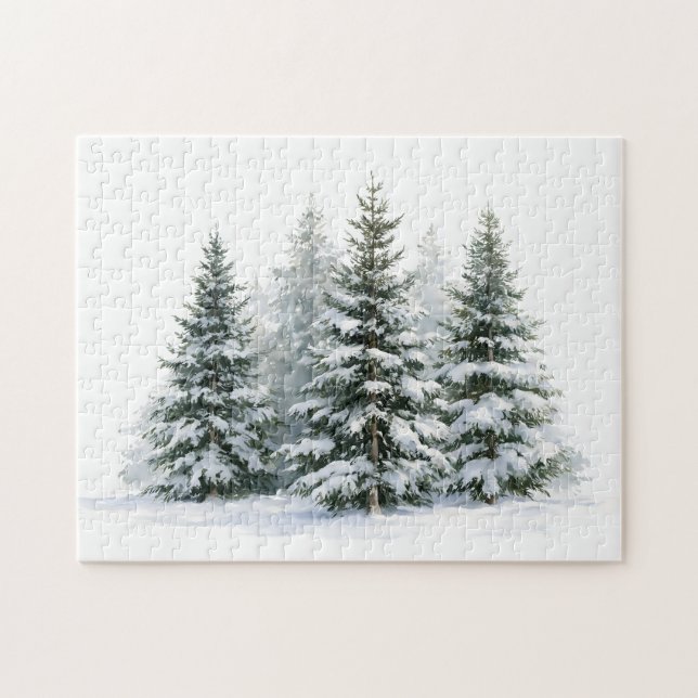 Winter Pine Trees Jigsaw Puzzle (Horizontal)