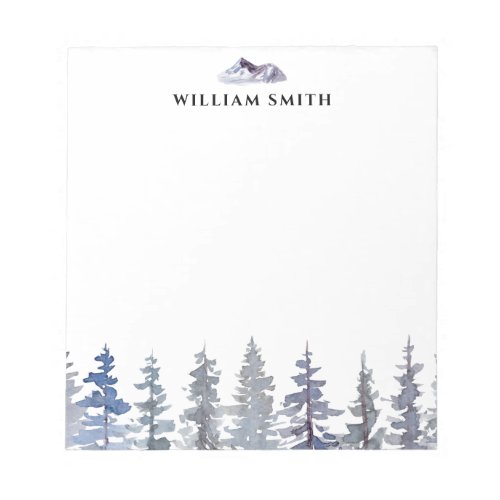 Winter Pine Trees Personalized  Notepad
