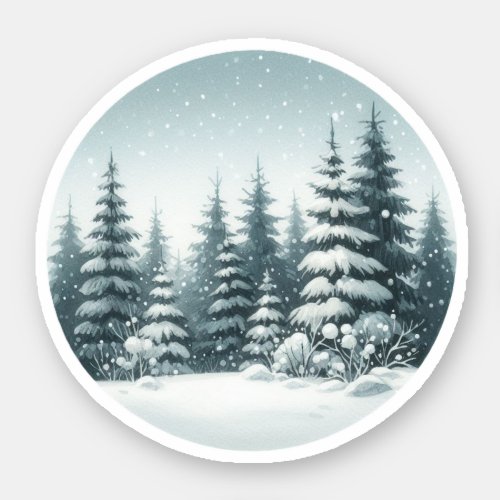 Winter Pine Trees Sticker