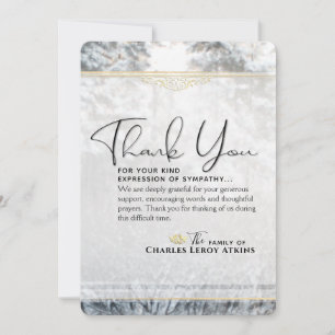 Winter Pine Trees Sympathy Thank You Card