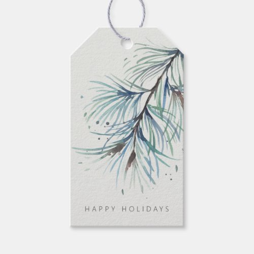 Winter Pine Watercolor Holiday Gift Tags