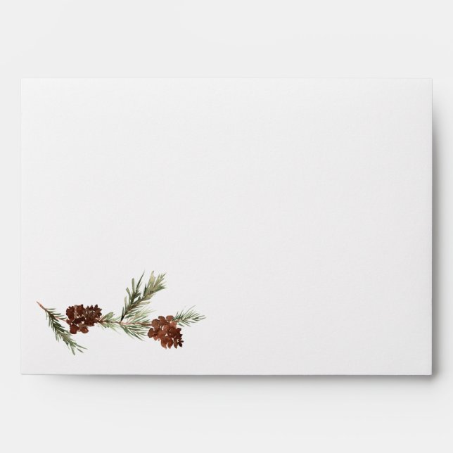 Winter Pine Wedding Envelope (Front)