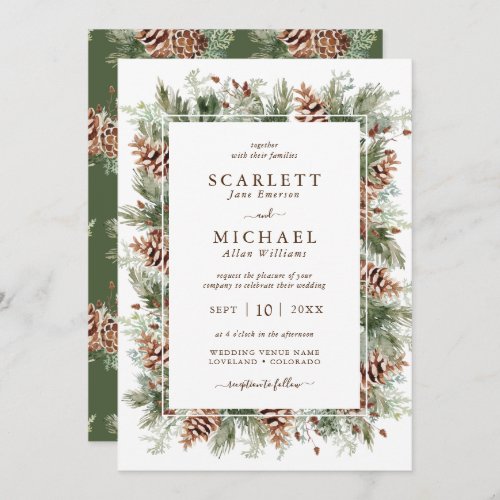 Winter Pine Wedding Invitation