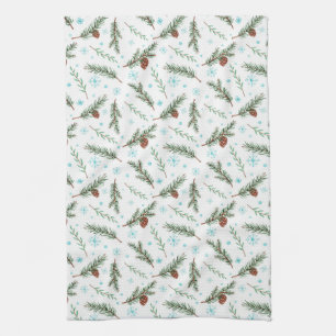 winter pinecone kitchen towel