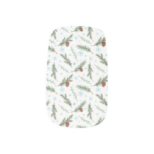 winter pinecone minx nail art
