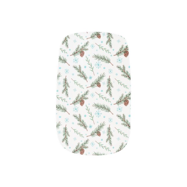 winter pinecone minx nail art (Left Thumb)