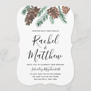 Winter Pinecone Wedding Invitation