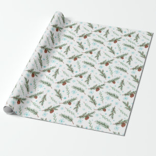 winter pinecone wrapping paper