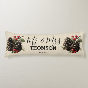 Winter Pinecones & Berries Family Throw Pillow