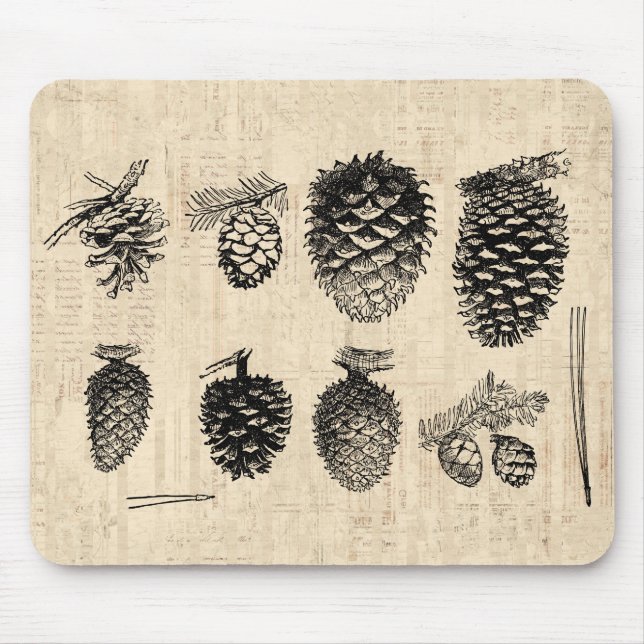Winter Pinecones Mousepad (Front)