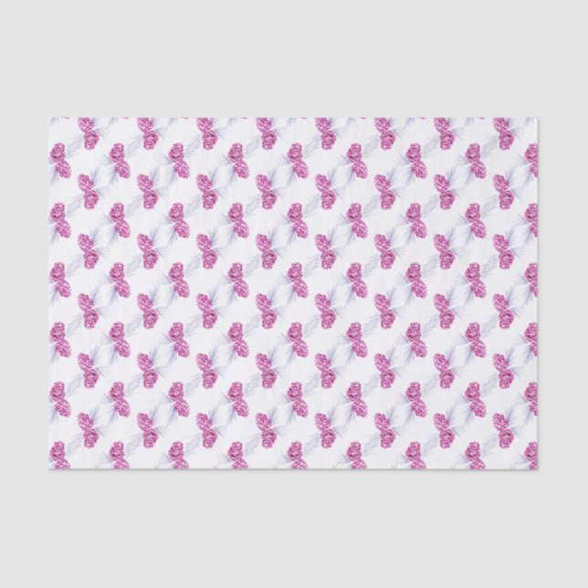 Winter Pinecones plum navy blue white tissue paper (Front)