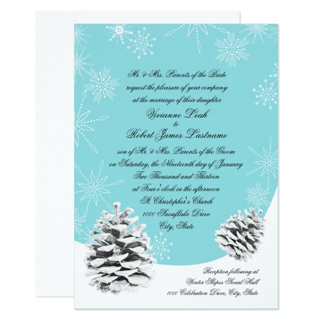 Winter Pinecones Wedding Invitation