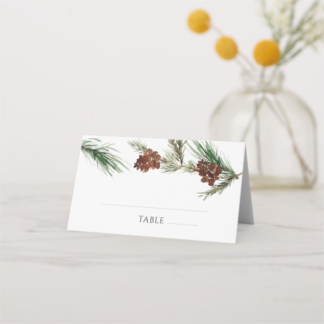 Winter Pinery Wedding Place Card (Front)