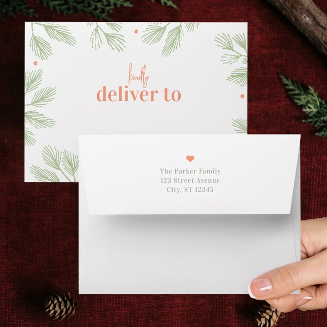 Winter Pines Christmas Holiday Card Envelopes (Creator Uploaded)