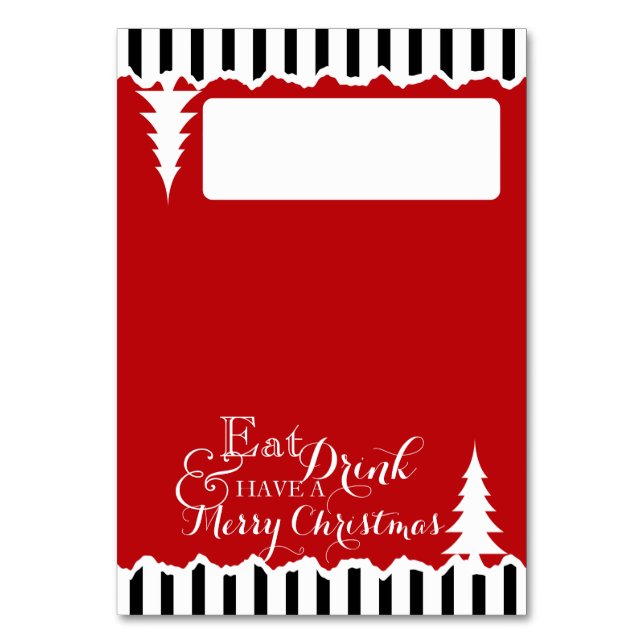 Winter Pines Christmas Seating Place Card (Front)