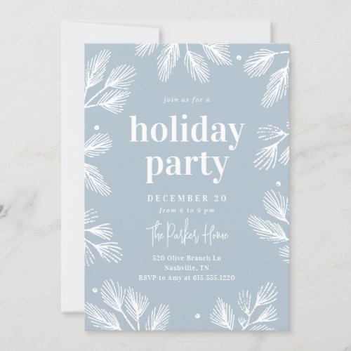 Winter Pines Editable Color Holiday Invitation