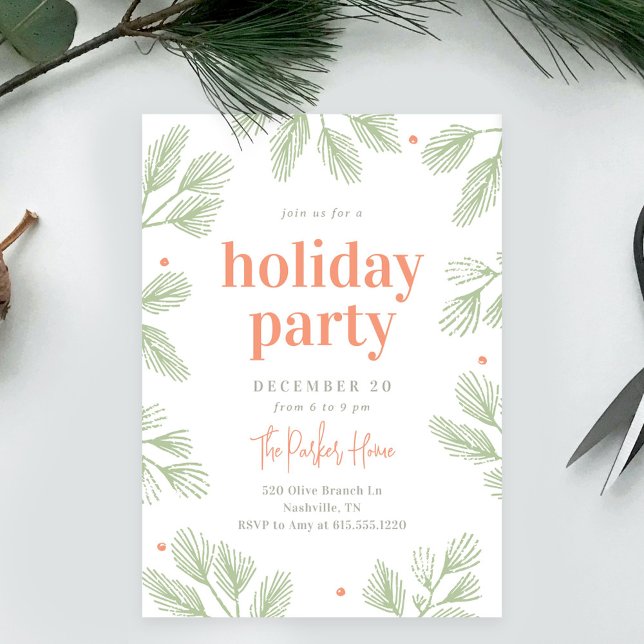 Winter Pines Editable Color Holiday Invitation (Creator Uploaded)