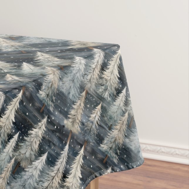 Winter Pines & Holiday Sentiments Tablecloth (In Situ)