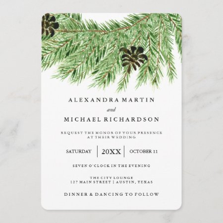 Winter Pines Wedding Invitation