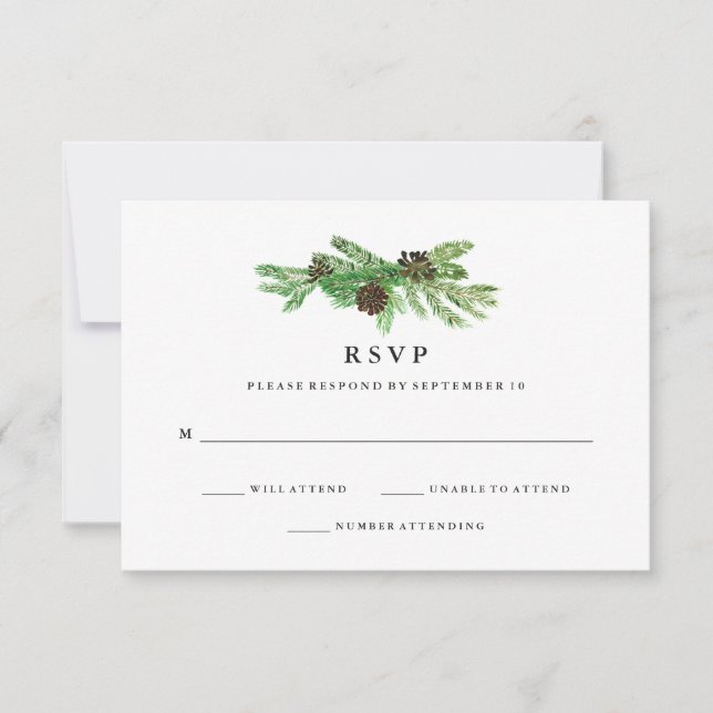 Winter Pines Wedding RSVP (Front)