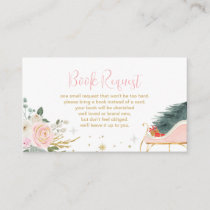 Winter Pink and Gold Snowflake Book Request Enclosure Card