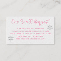 Winter Pink and Silver Book Request Card