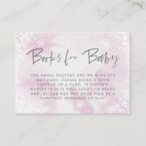 Winter Pink Baby Shower Book Request  Enclosure Card