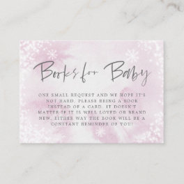 Winter Pink Baby Shower Book Request Enclosure Card