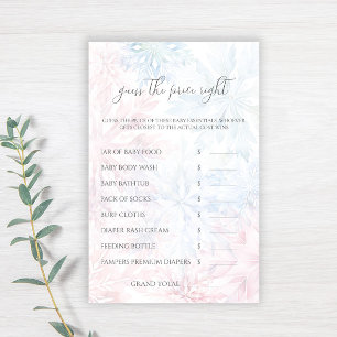 Winter Pink Blue Snowflake Guess The Price Game