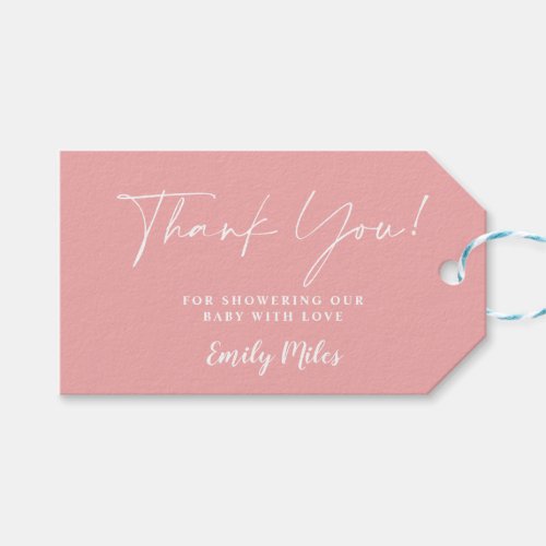 Winter Pink Blush Thank You tags