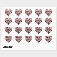 Pink and White Camo Design Square Sticker, Zazzle