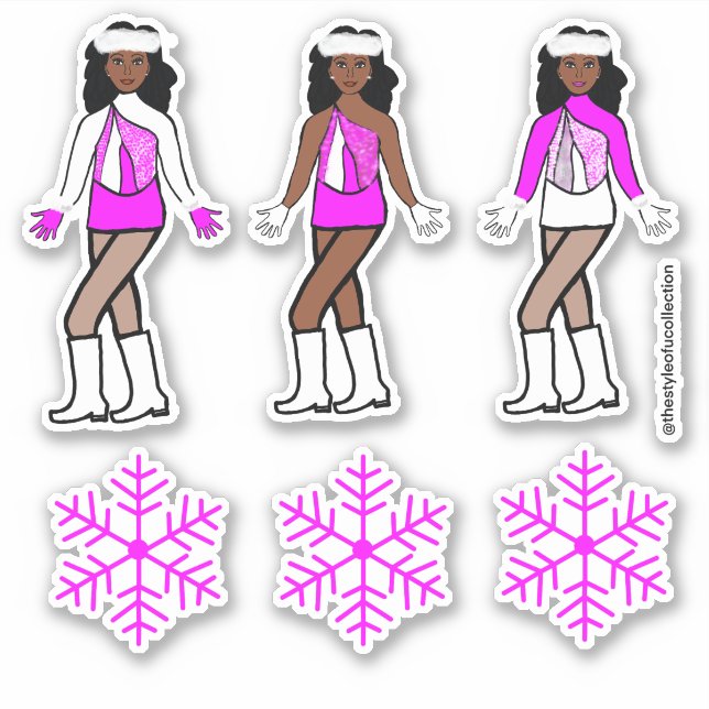 Winter Pink  Dancer Stickers #1 (Front)