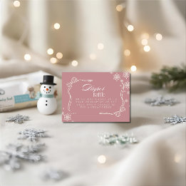 Winter pink Diaper Raffle Baby Shower Enclosure Card