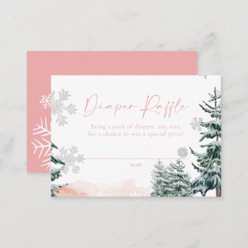 Winter Pink Diaper Raffle Card