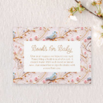 Winter Pink Floral Girl Baby Shower Book Request Enclosure Card