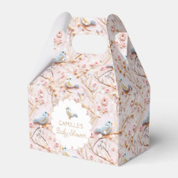 Winter Pink Floral Girl Baby Shower Favor Boxes