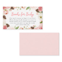 Winter Pink Girl Baby Shower Books for Baby Enclosure Card
