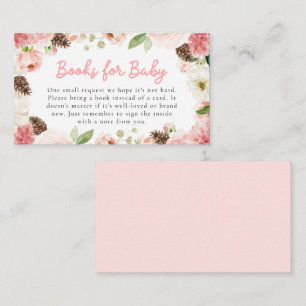 Winter Pink Girl Baby Shower Books for Baby Enclosure Card