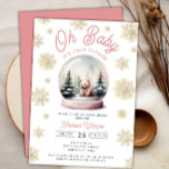Winter Pink It's Cold Outside Forest Baby Shower  Invitation<br><div class="desc">Introducing our enchanting Winter Pink "Baby It's Cold Outside" Forest Baby Shower Invitation, designed to transport you to a magical winter wonderland celebration! This adorable invitation captures the essence of a snowy, forest-themed baby shower with its delicate watercolor design, featuring intricate snowflakes and a charming arctic animal. Celebrate the arrival...</div>