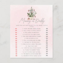 Winter pink mommy or daddy baby shower game