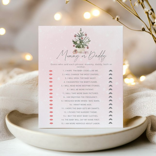 Winter pink mommy or daddy baby shower game (Creator Uploaded)