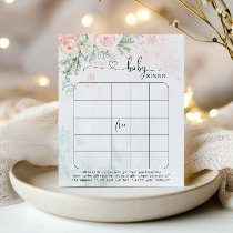 Winter pink snowflakes baby bingo game