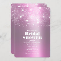 Winter Pink Sparkling Lights Bridal Shower Invitation