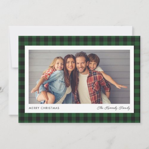 Winter Plaid 3 Photo Christmas Card 