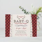 Winter Plaid Couples Baby Shower for boy Invitation (Standing Front)