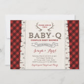 Winter Plaid Couples Baby Shower for boy Invitation (Front)