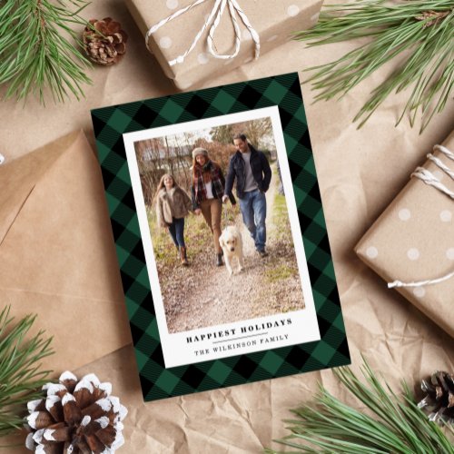 Winter Plaid  Holiday Photo Card