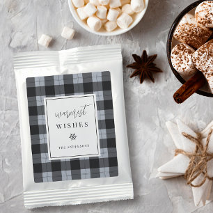 Winter Plaid Pattern Personalized Holiday Hot Chocolate Drink Mix