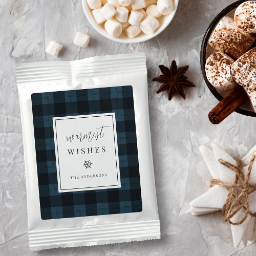 Winter Plaid Pattern Personalized Holiday Hot Chocolate Drink Mix