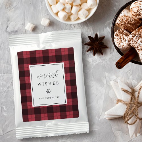 Winter Plaid Pattern Personalized Holiday Hot Chocolate Drink Mix